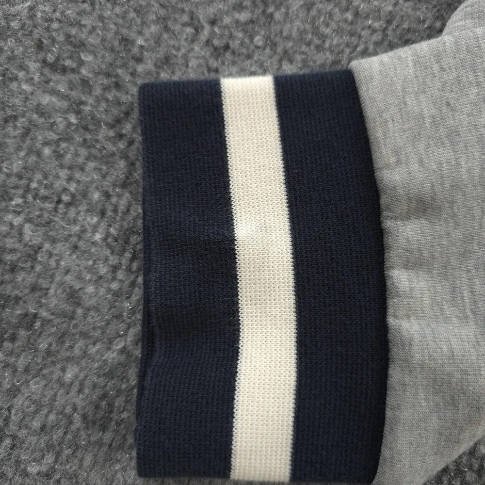 Polo Ralph Lauren Hoodie Mens Medium Gray Spellout Logo Pullover Stripe Stretch